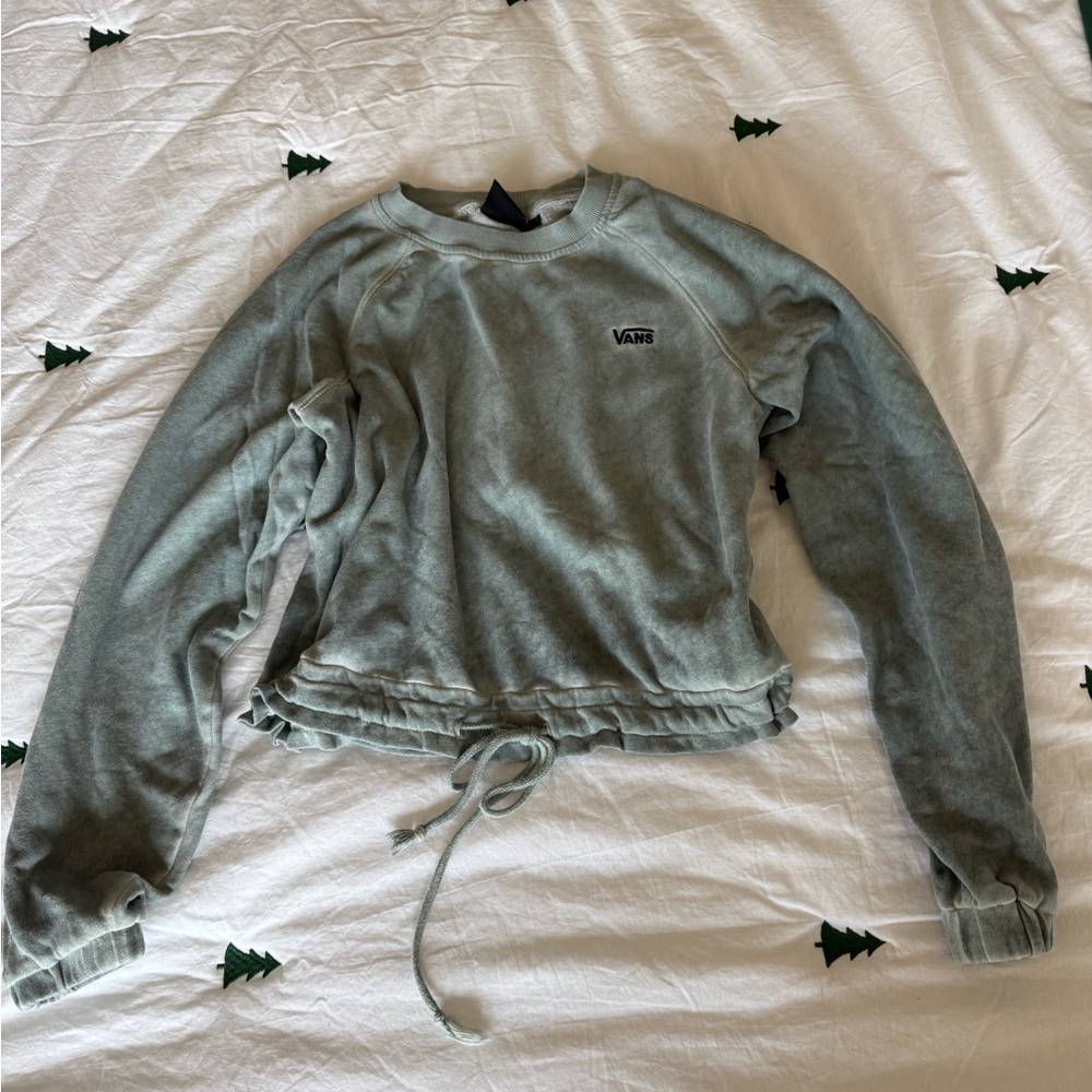 Vans Women's Green Cropped Sweatshirt, size M